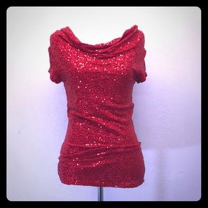 Red Sequin Top